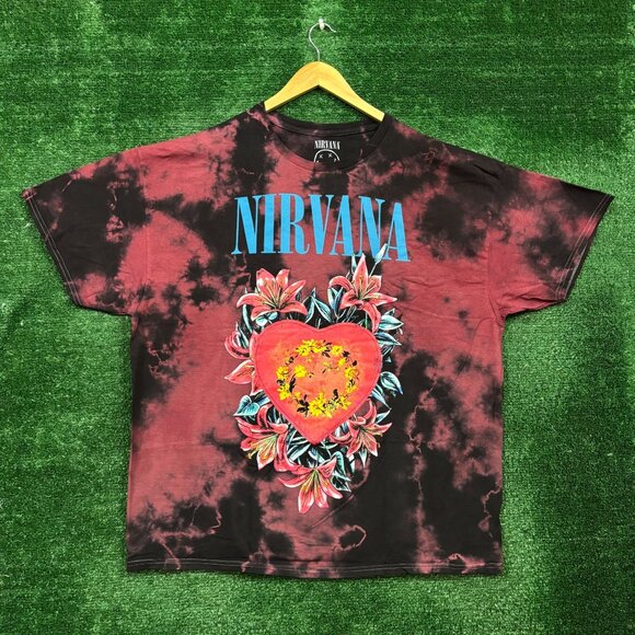 Nirvana Heart-Shaped Box Grunge Band Tie-Dye T-Shirt Size 2X - Picture 1 of 4